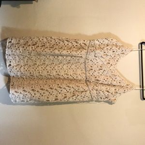 Crochet style lace dress white